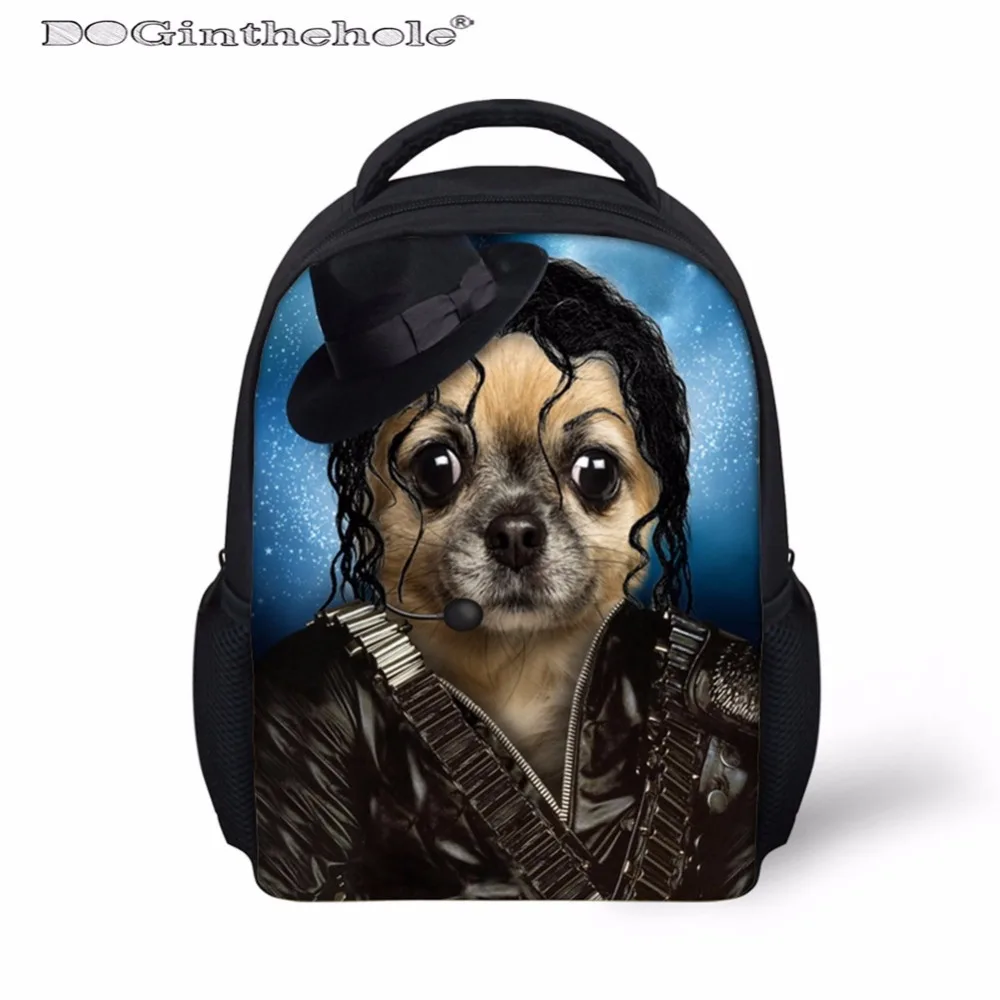 DOGINTHEHOLE Funny 3D Dog Cosplay Print School Bags for Boys Fashion