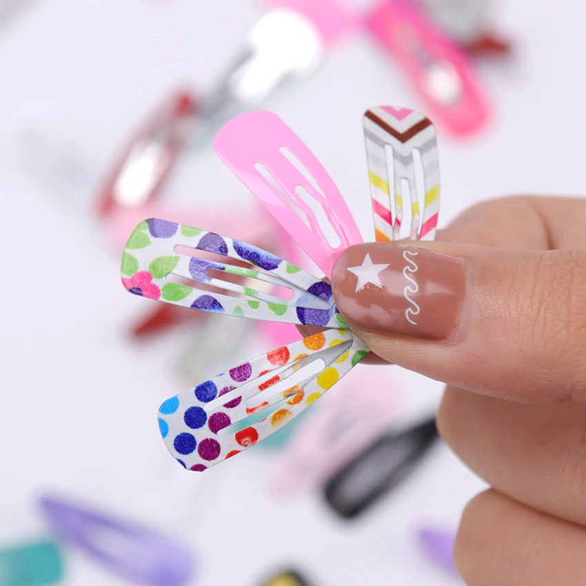 10PCS/Set New Lovely Heart Type Metal Candy Color Girls Hairpins Hair Clip Kids Headwear Children Accessories Baby BB Clips