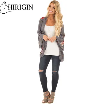

New Style in Autumn 2017 Womens Vintage Floral Shawl Kimono Cardigan Boho Chiffon Coat Tops Jacket