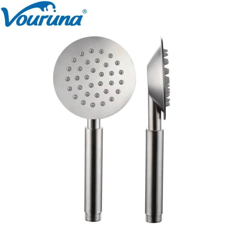 

VOURUNA Bathroom Single Function Handheld Shower Head With Rub Clog-free Nozzles, Brushed Stainless Steel