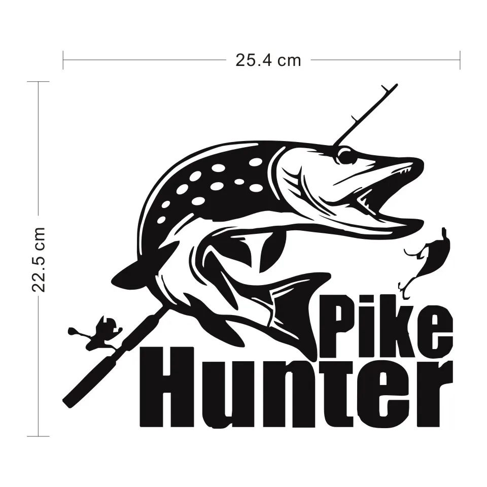 Cunymagos Car Styling Fashion Hunter Pike Fishing Bite Car Stickers Accessories Motorcycle Stickers Car Styling 25.4cm22 (2)
