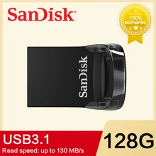 SanDisk ULTRA FIT CZ430 USB флеш-накопитель 32 ГБ флеш-накопитель 16 Гб 64 Гб 128 ГБ USB 3,1 флеш-накопитель usb накопитель
