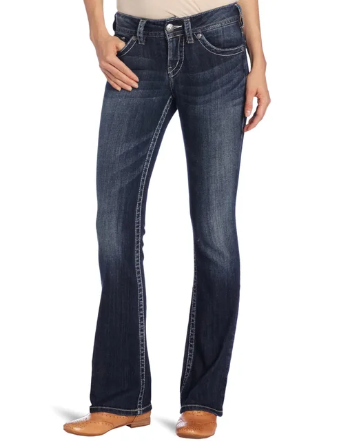 Flared 100 famosa ancha marca mujer Jeans Original pierna corte Mujer plata Bootcut bota Denim YYqx8r7