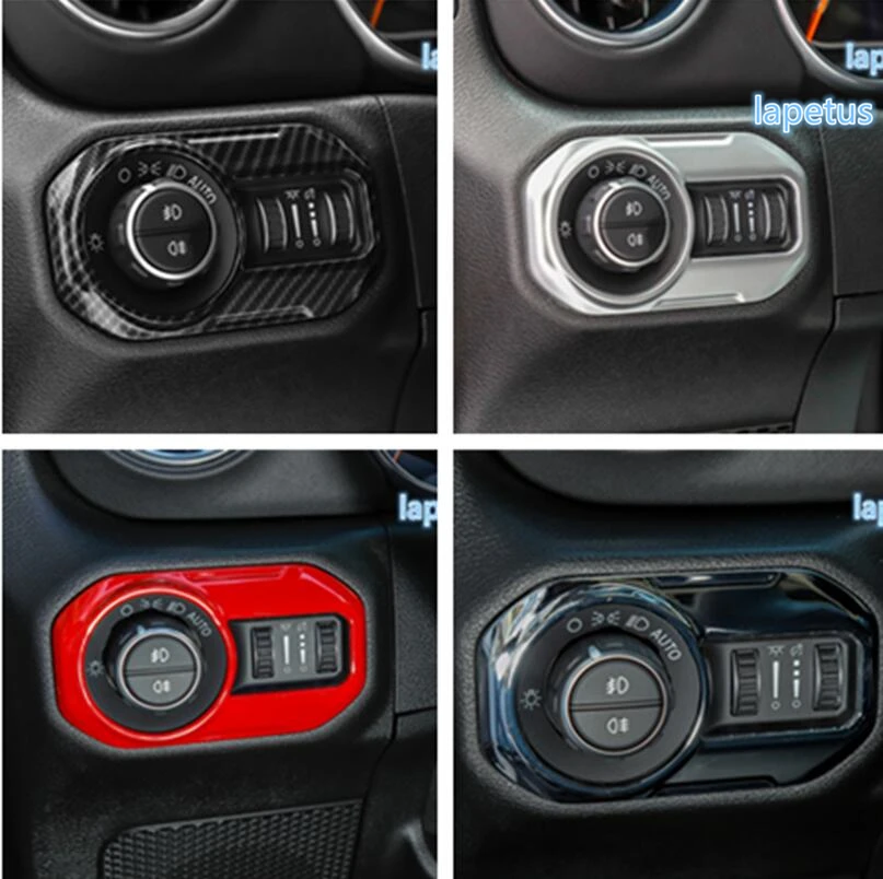 

Lapetus Head Lights Lamp Switch Button Decoration Frame Cover Trim ABS Fit For Jeep Wrangler JL 2018 2019 / 4 Colors For Choice