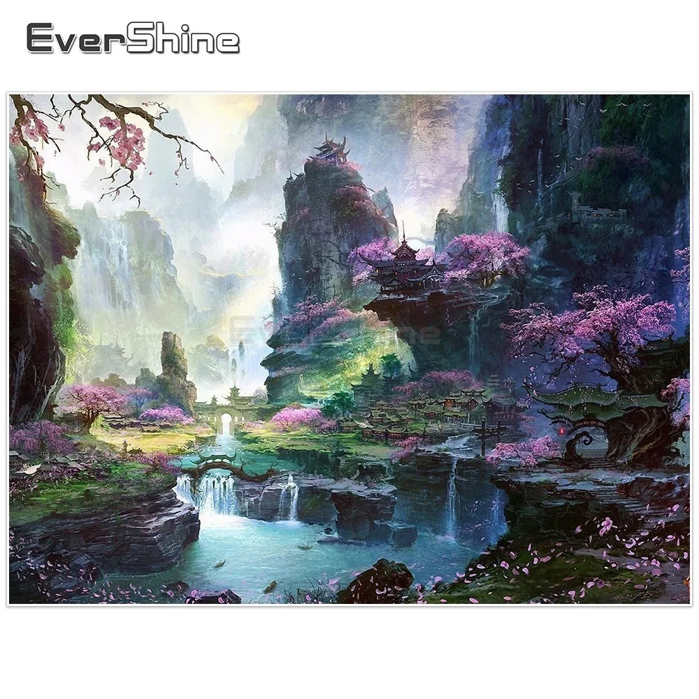 

EverShine 5D DIY Diamond Embroidery Scenery Diamond Painting Full Square Landscape Pictures Of Rhinestones Home Decoration