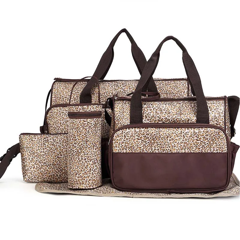 

Colorful Stripe Leopard Diaper Bag Multifunctional Waterproof Baby Care Nappy Mummy Bag Mother Shoulder Tote Stroller Bags