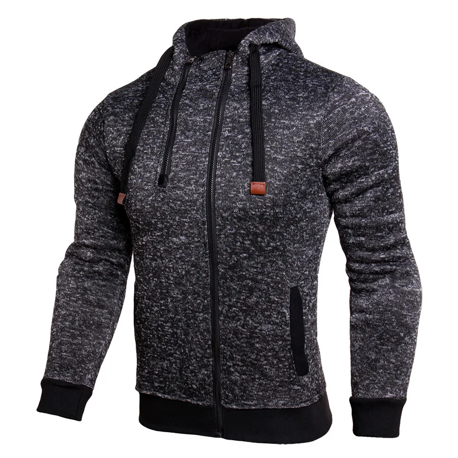 Double Zipper Hoodie Men Pullover Sweatshirts Oversized Brand Winter