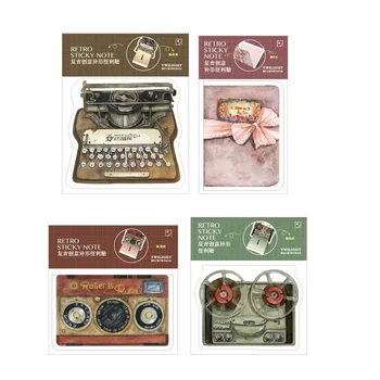 

24 pcs/Lot Vintage color sticky notes Retro typewriter camera memo pad post bookmark Stationery Office School supplies F353