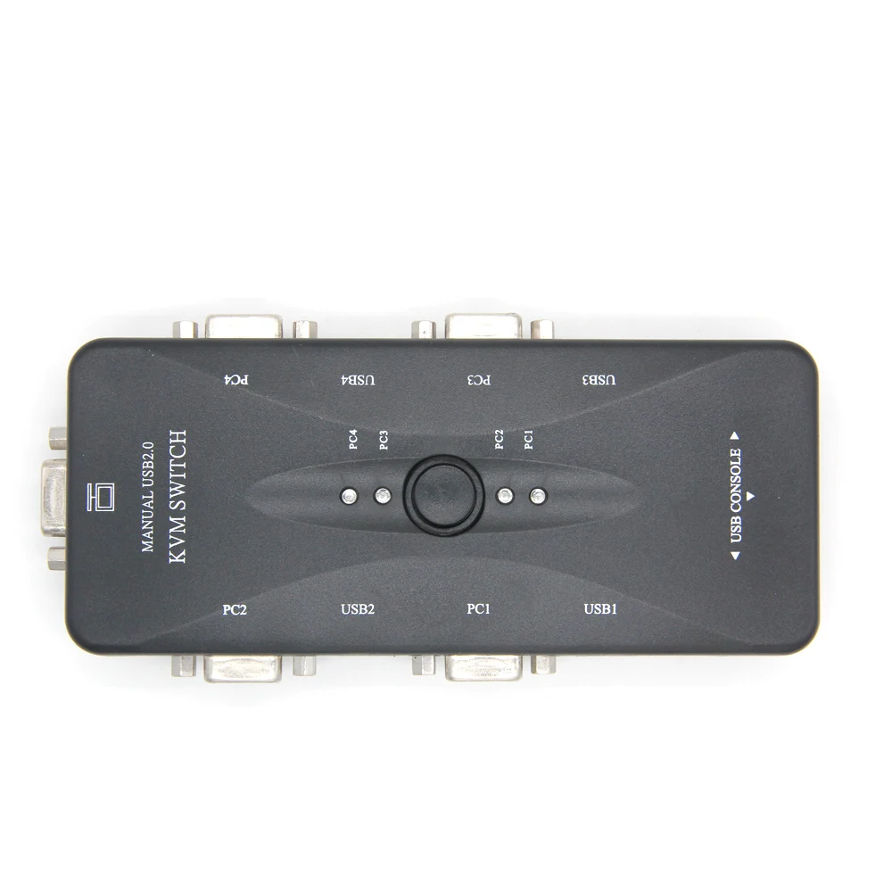 

High Quality 4 Ports USB2.0 KVM Switch Selector VGA Print Auto Switch Moniter Box VGA Splitter KVM Switch