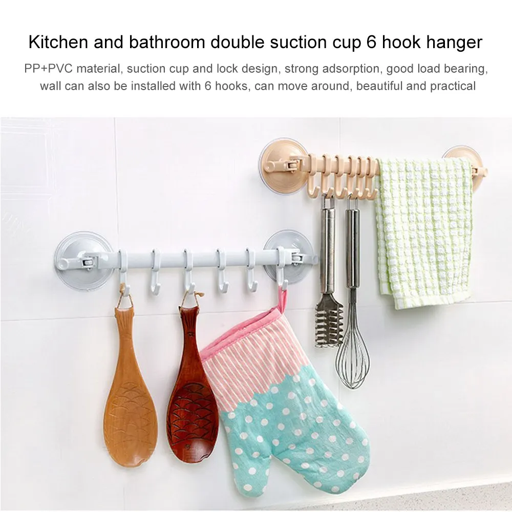 

Movable Hook Wall Mount Adjustable Multi-function Towel Kitchen Rack Hook Suction Cup Bathroom Bracket Kitchen Hook Tool