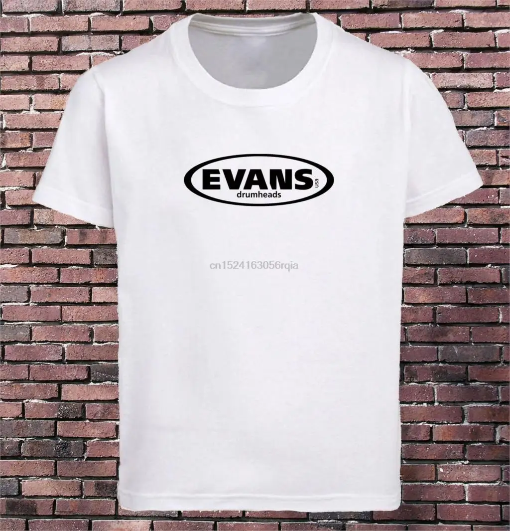 

Evans Drumhead Drums Percussion Cymbal T-Shirts Mens White Tee Size S-3XL