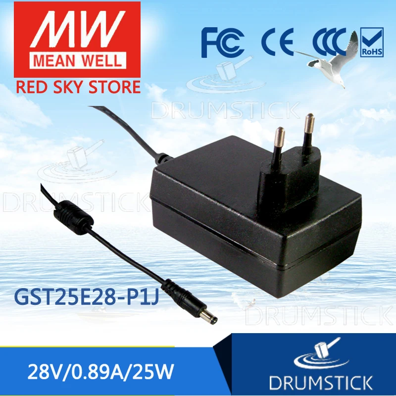 

MEAN WELL GST25E28-P1J 28V 0.89A meanwell GST25E 28V 25W AC-DC High Reliability Industrial Adaptor