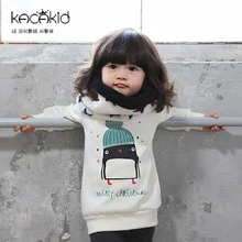 Kacakid Autumn winter children Tshirt kids cute penguins Tops baby girls velvet thickening sweater baby cotton