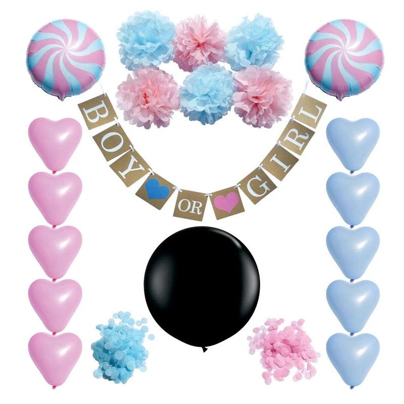 Gender Reveal Balloon Party Pack Baby Shower Decorations "Boy or Girl" Banner and Balloons Paper Flower Ball Pregnancy Announcem
Gender Reveal Balloon Party Pack Baby Shower Decorations "Boy or Girl" Banner and Balloons Paper Flower Ball Pregnancy Announcem