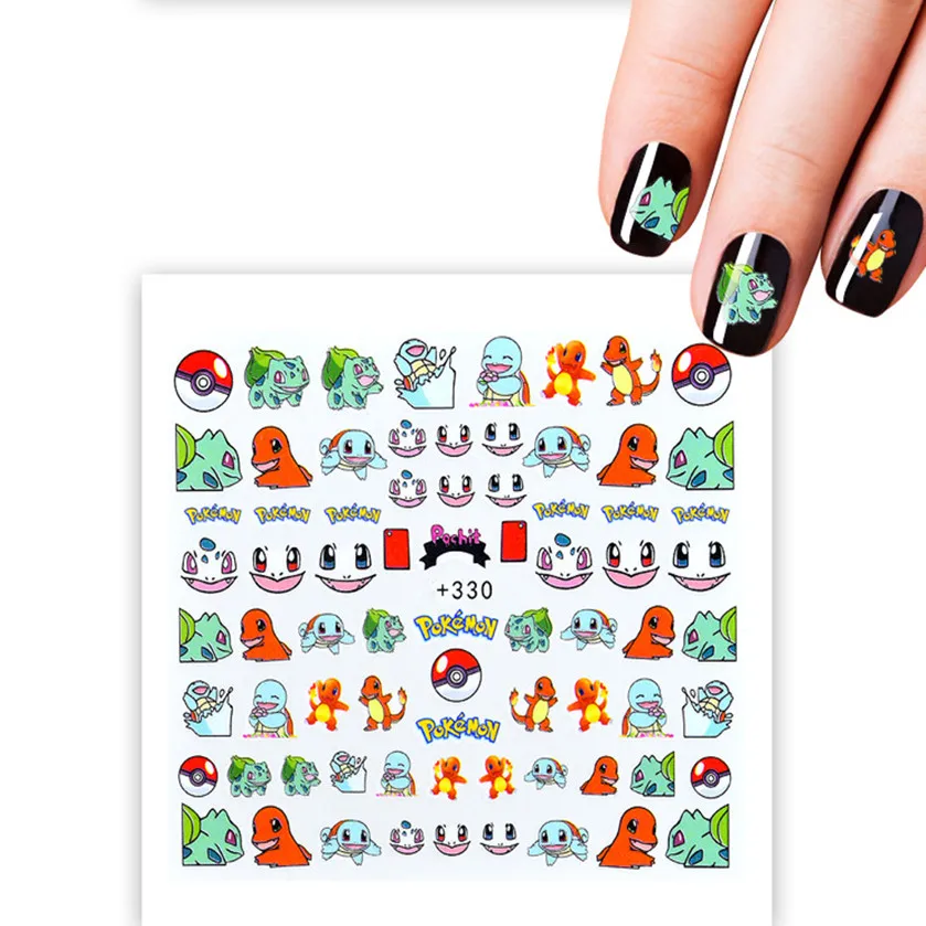 

1 Pcs Pokemon Cartoon Nail Sticker Lovely Frog Yolk Water Decals Transfer Colorful Slider Tips DIY Nail Art Watermelon Decor KS