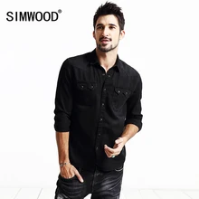 SIMWOOD Brand Clothing 2016 Новая Осень Рубашки Мужчины С Длинным Рукавом Мода Повседневная Хлопок футболки высокого качества CS1554
