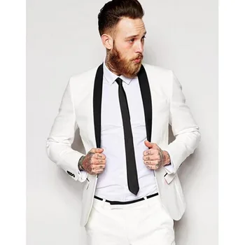 

Classic costume homme One Button Ivory Groom Mens suits Tuxedo Wedding Prom Suits for men Custom Made suit 2017 (Jacket+Pants)
