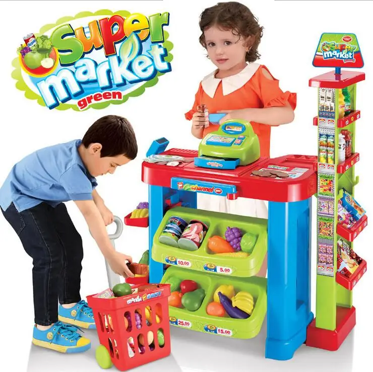 Classic Toys Pretend Play kitchen toys Mother Garden children play toy play supermarket booth shopping cart Classic Toys Pretend Play kitchen toys Mother Garden children play toy play supermarket booth shopping cart
