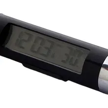 Лидер продаж Dewtreetali 1 шт. синий задний свет Автомобильные часы-термометр зажим для гитары-на цифровой световой подсветки Automo