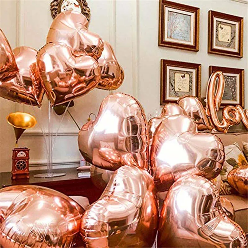 

rose gold heart balloons Wedding Engagement Anniversary baby bridal shower Bachelorette Hen Party birthday Propose decoration