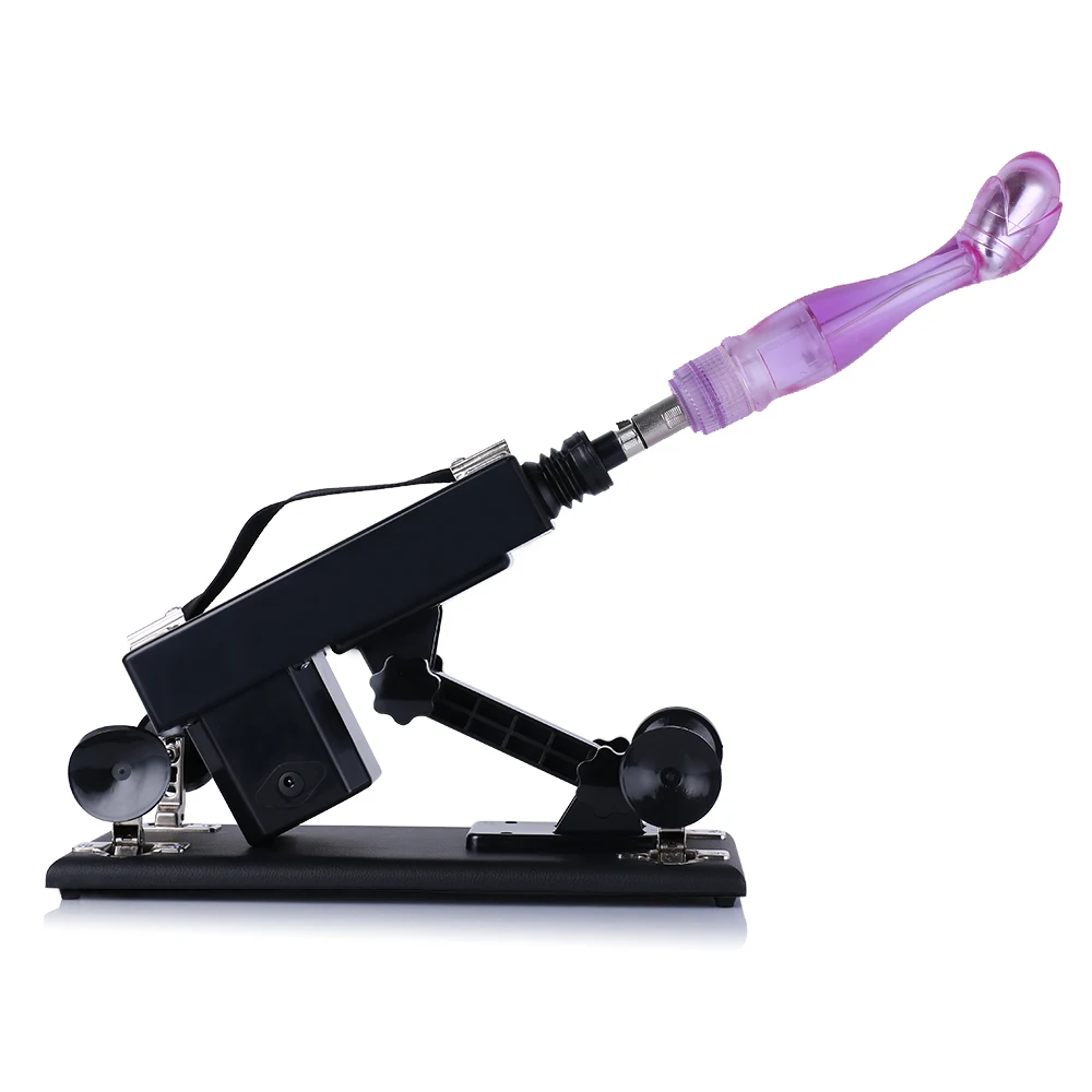 Automatic Sex Machine with vibrating dildos Retractable Pumping gun with 8PCS attachments Charger for any countries sex products