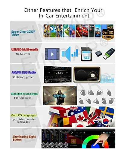Sale Eincar 7inch 2 din GPS Android Car Stereo GPS Navigation 6.0 Microphone Front&Backup Cameras support Mirror link Wifi Bluetooth 4