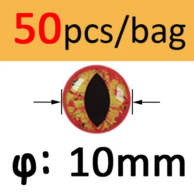 ICERIO 50 шт. 3D 4D голографические глаза рыб Глаз Дракона для завязывания мушек стримеры Baitfish деревянные пластиковые приманки - Цвет: Orange 10mm 50pcs