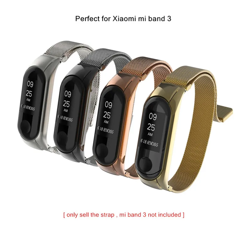 

Milanese Strap for Xiaomi Mi Band 3 Magnetic Metal Mesh Steel Wrist Band for Mi Band 3 Smart Watch Bracelet Straps Miband 3
