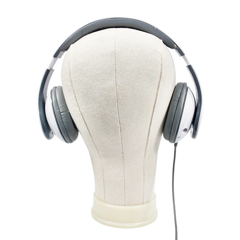 

High Quality Fabric Covered Base Mannequins Model Making Hats Hair Scarf Display Wig Stand Canvas Cork Block Head On Sale