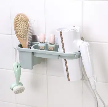 

Multi-function Bathroom Storage Holder Plastic Hair Dryer Comb Holder Rack Cosmetic Organizer Strong Suction