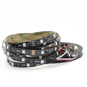 

WS2811 5050 SMD RGB led Strip light Addressable 30leds/m External 1 ic control 3 Leds 12V White/Black PCB Smart 2811 tape string