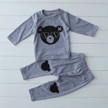 2018 nouveau mignon b&eacute;b&eacute; gar&ccedil;on/fille v&ecirc;tements coton b&eacute;b&eacute; gar&ccedil;on ensemble &agrave; manches longues v&ecirc;tements imprim&eacute; t-shirt + pantalon 2 pcs ensemble R1106(China)