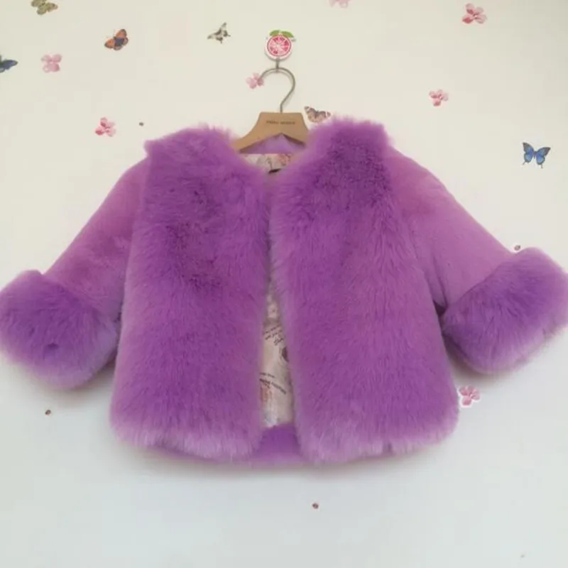 Furry 2018 Autumn Winter Jacket Faux Fox Fur Coat For Girls Baby Child