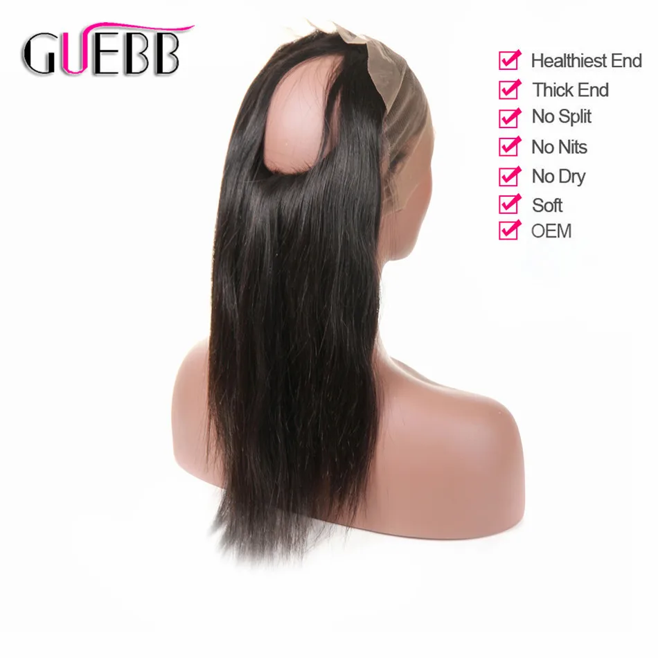  Abdo 360 Lace Frontal Closure Straight 360 Frontal Closure With Baby Hair Indian Hair Remy 100% Hum