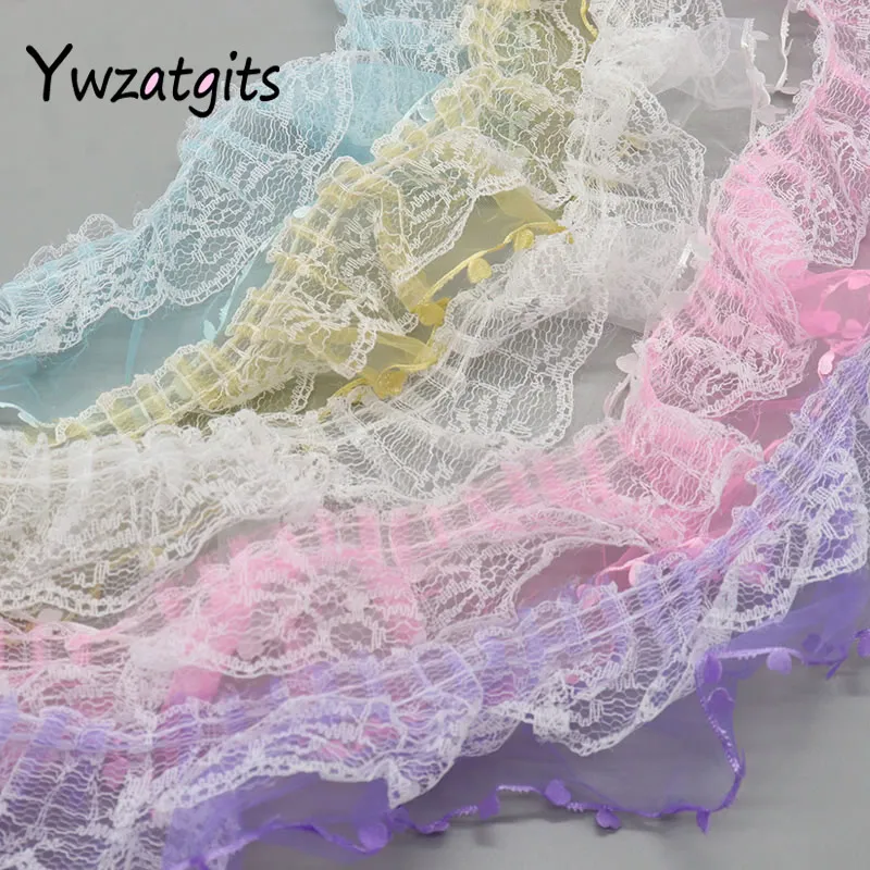 

ywzatgits 2yards/5 yards 5.5cm Lace Ribbon Handmade Headwear Lace Trim DIY Sewing Decoration Patchwork Material YV0304