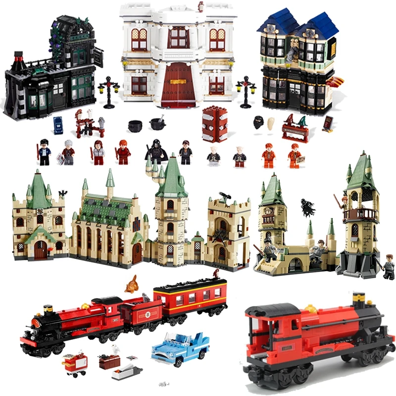 

Harry potter series Magic Hogwrts Castle Hogwarts train Magic Word Diagonal Compatible With legoings Diagonal Alley block bricks