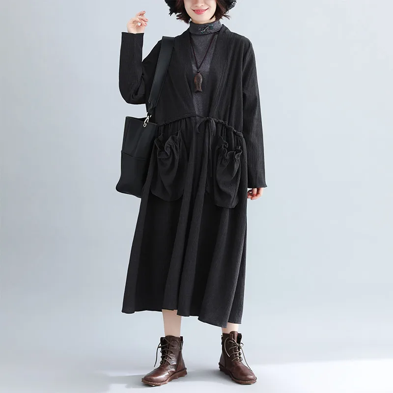 Lj390 D'été Grande Dimensions Bf Manteau Longues Black Style vent Coupe Nouvelles Survêtement Trois Taille Printemps Manches Long Femmes En Poches Moyen Pw1aFqIwH