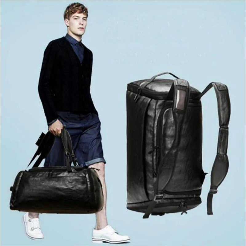 Mens Gym Bag With Compartment For Shoes Women PU Fintness Backpack Waterproof Leather Travel Duffle Bag Outdoor Shoulder Bags Mens Gym Bag With Compartment For Shoes Women PU Fintness Backpack Waterproof Leather Travel Duffle Bag Outdoor Shoulder Bags