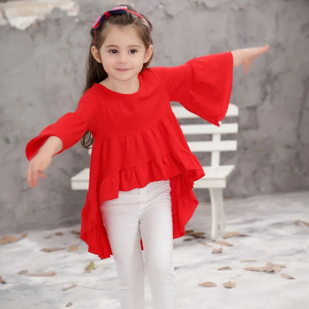 

Baby girl coat jacket10 and 12 T Hot Loose Girls T Shirt Ruffle Sleeves Cotton Children Beach baby girl clothes