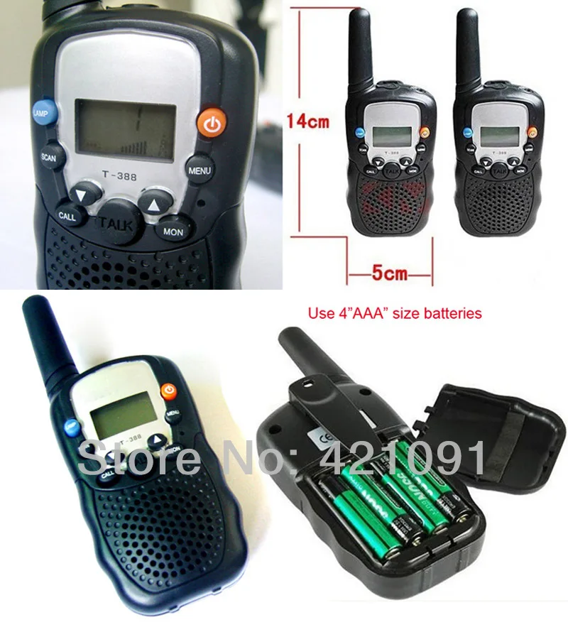 Мини T 388 Радио Двухканальные рации 0.5 Вт UHF для детей ЖК дисплей Дисплей с
