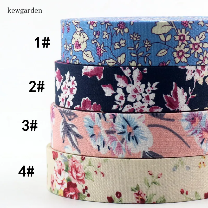 Kewgarden Printed Floral Fabric Layering Cloth Ribbons 40mm 25mm 10mm