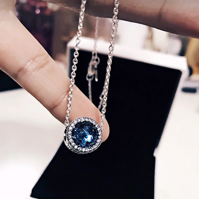 

NEW! Perfect Charm Engraved silver ales 925 long necklace pendant charms jewelry women gifts radiant heart beads DIY,1pz