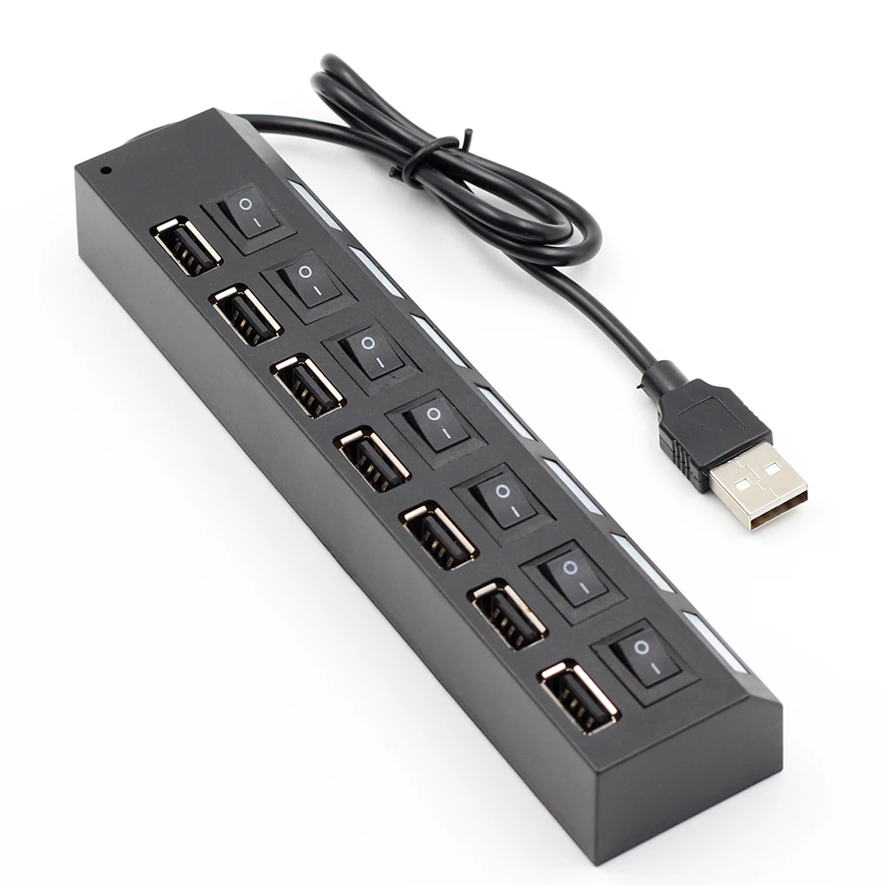 4/7 порт usb-хаб Usb 2,0 концентратор Мульти Usb разветвитель с переключателем вкл/выкл или ЕС/США адаптер питания для MacBook ПК ноутбук