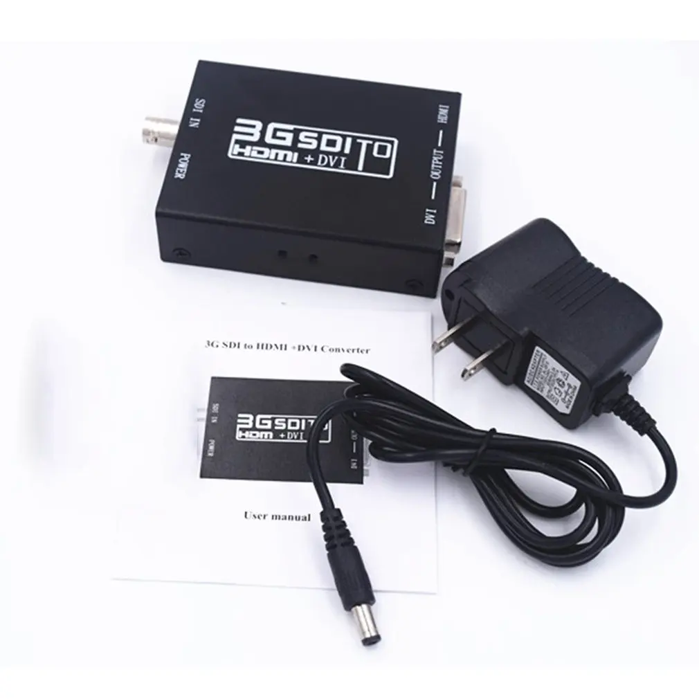 

3G SDI to HDMI+DVI Converter Allows SD-SDI HD-SDI and 3G-SDI Signals Shown on HDMI and DVI Displays with Power Adapter