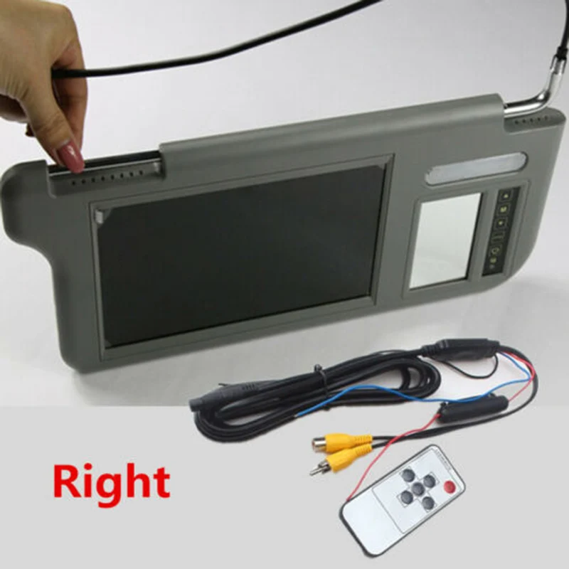 

7" Car Sun Visor Mirror Screen LCD Monitor Right Side For AV1 AV2 Player Camera 16:9 / 4:3 Aspect ratio 800*480 RGB LCD Monitor