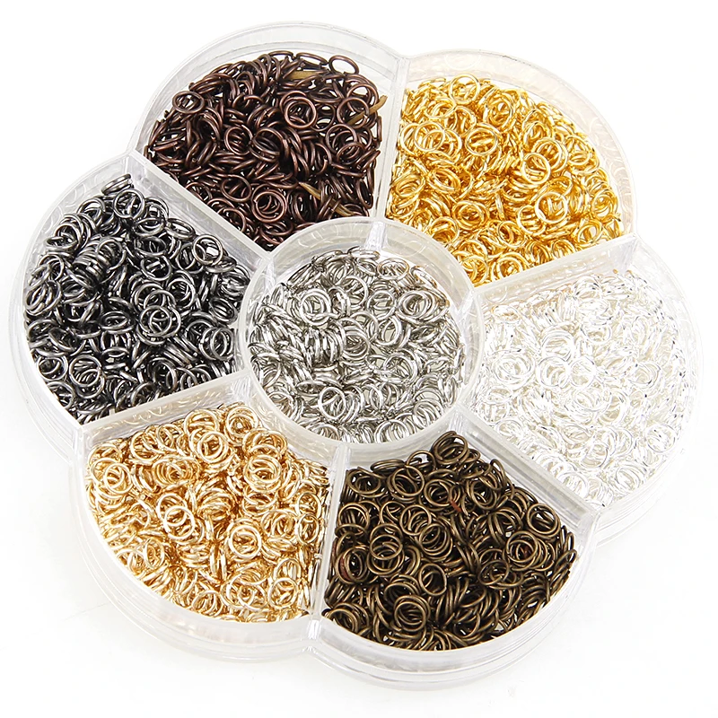 

Flower Box Mixed Color 3/4/5/6/7/8/10mm Tone Metal Open Jump Rings Necklace With Close Tool Ring DIY Jewelry Making