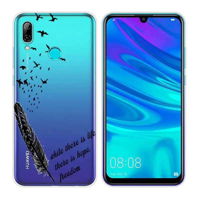 Fundas for Huawei P Smart 2019 Transparent Back Phone Case FOR P Smart 2019 6.21 inch Soft TPU Painted PSmart 2019 Cases Shell  (45)