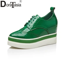 Ажурная обувь; коллекция года; обувь из натуральной коровьей кожи на плоской подошве со шнуровкой; Женская Современная обувь высокого качества на платформе