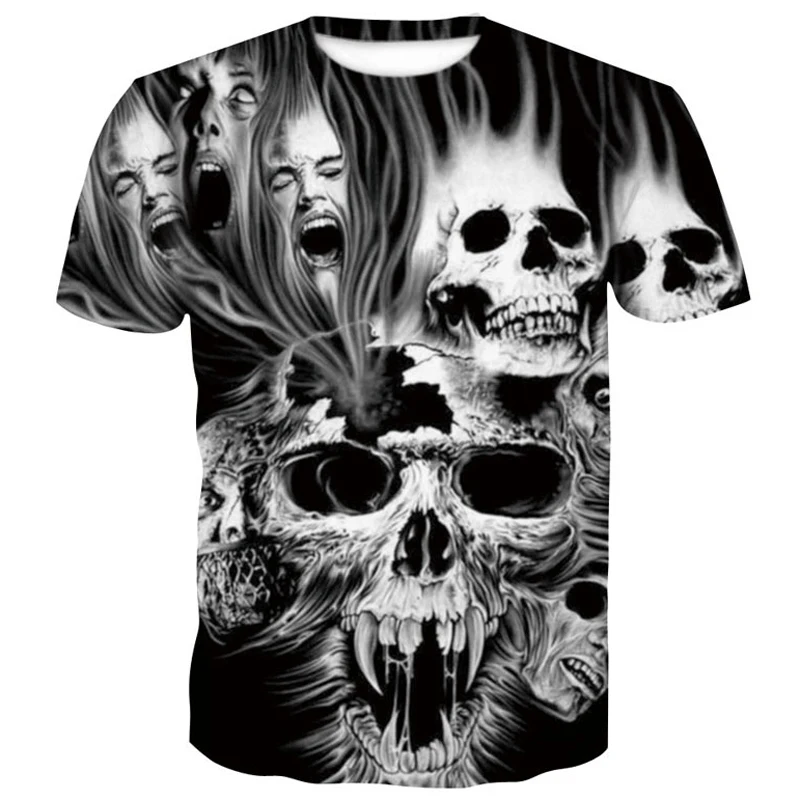 

Skull 3D T-Shirt print funny Short sleeve men/woman 2019 New men's summer T-shirts brand Polyester printed top tshirt men 4xl