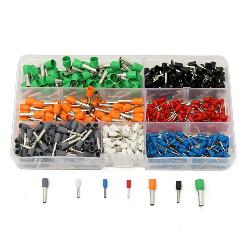 

600Pcs Insulated Cord End Terminal Bootlace Cooper Ferrules Kit Set Wire Copper Crimp Connector